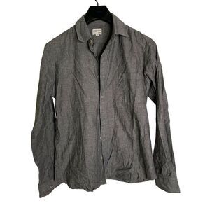 Corridor button down shirt long sleeve 100% cotton gray men's size small